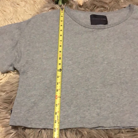 Victoria’s Secret Crop Lounge Top-Sz M/Oversized Fit-Gray-Cotton Blend-EUC - Picture 12 of 16